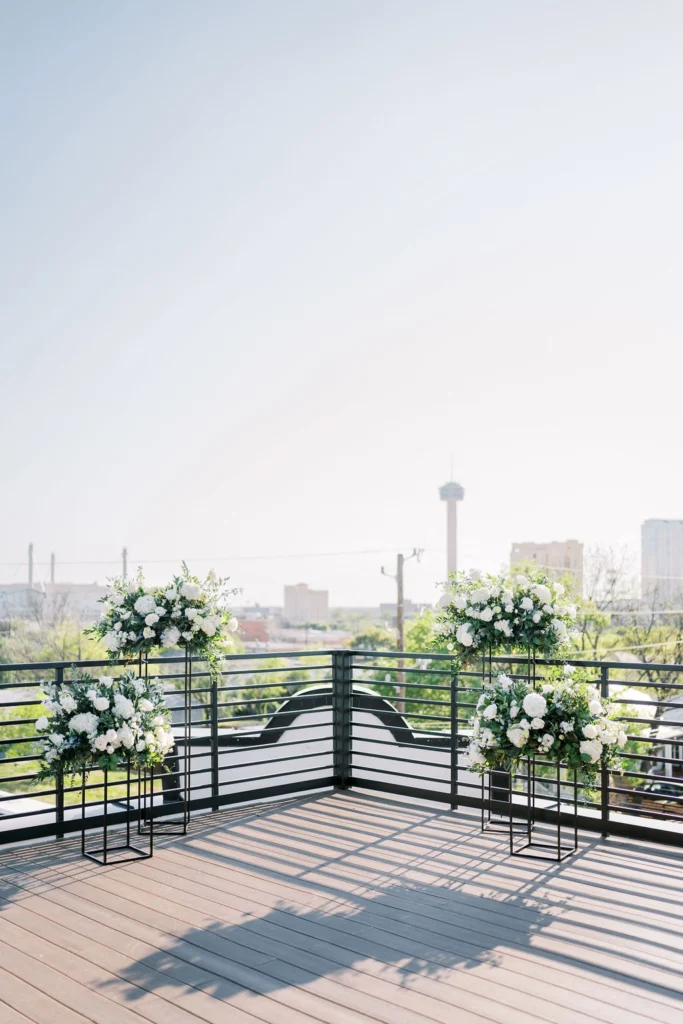 The San Antonio Skyline pictured from our outdoor deck venue