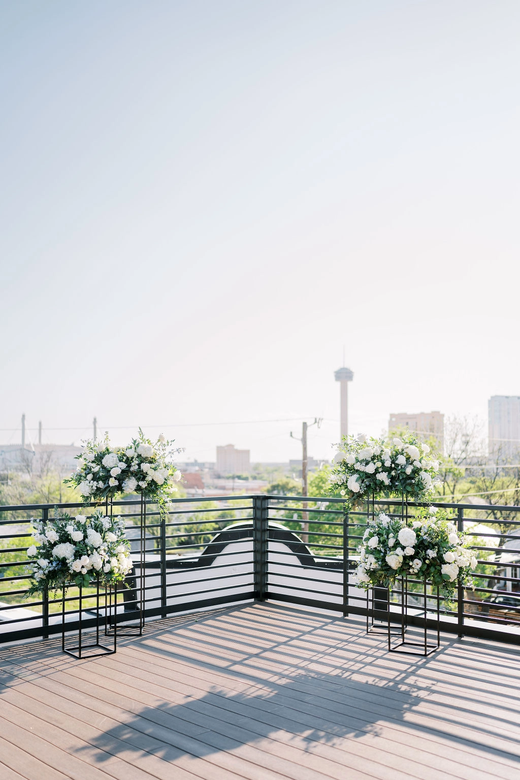 The San Antonio Skyline pictured from our outdoor deck venue